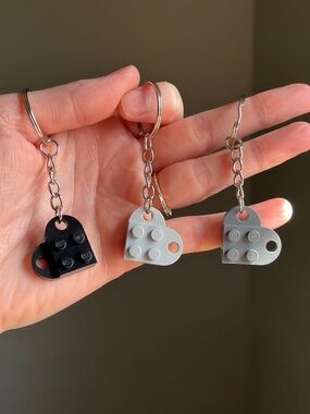 ONE Heart Shaped LEGO-Style Keychains